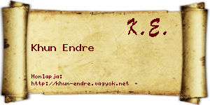 Khun Endre névjegykártya